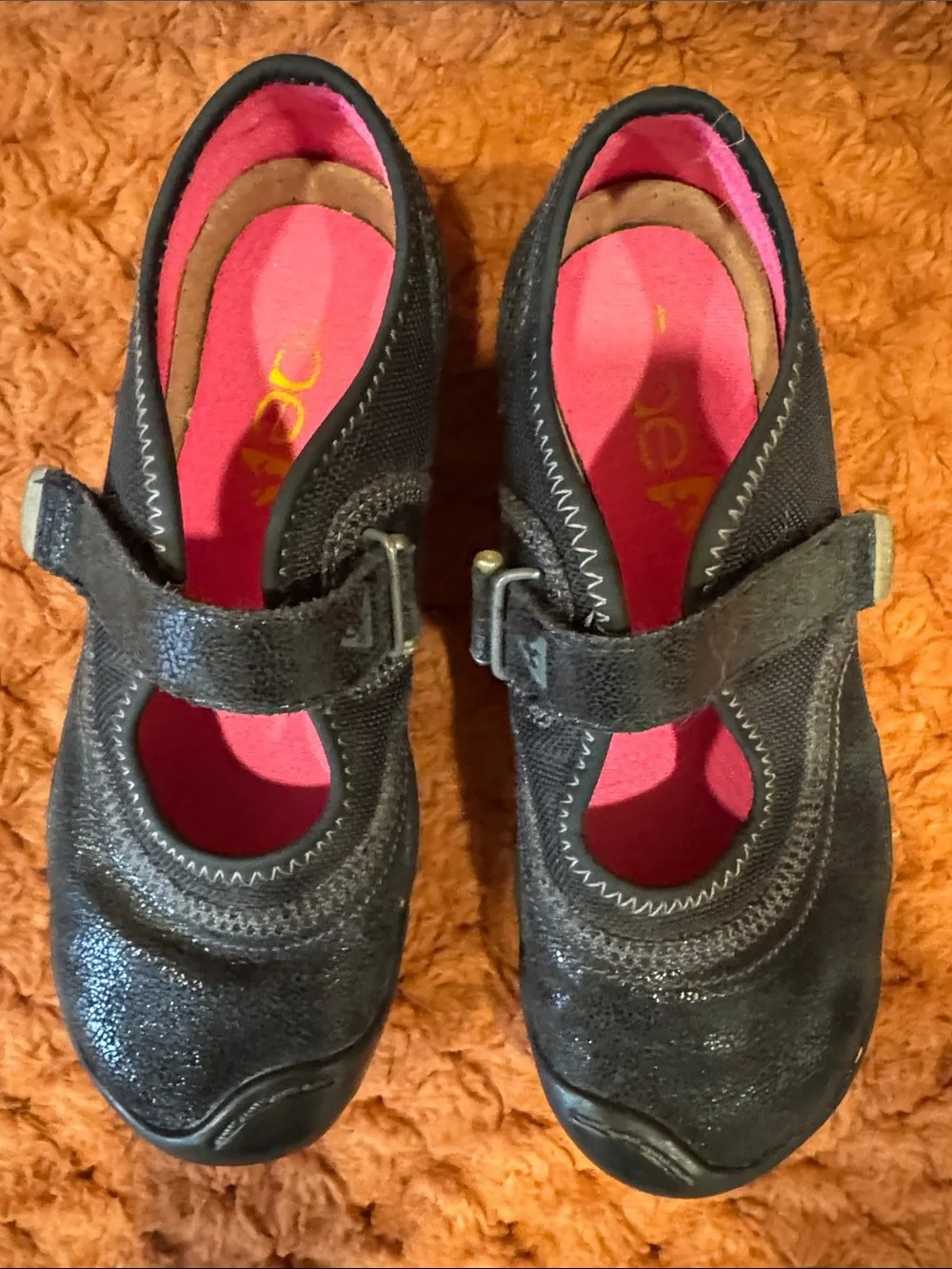Kids Black Mary Jane Shoes with Pink Lining